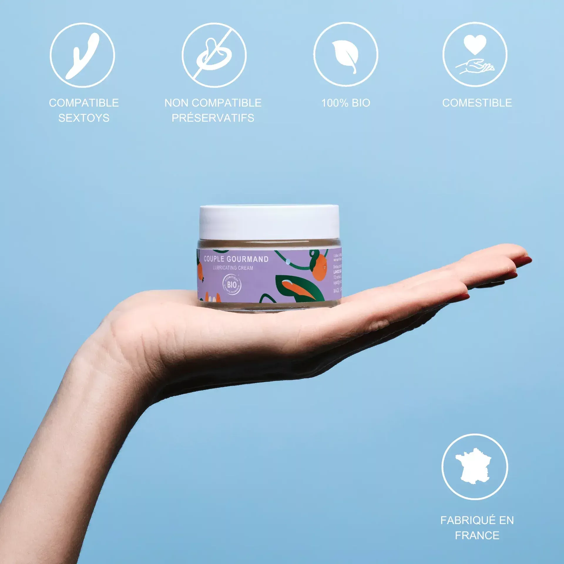 Le couple gourmand - Huile de massage comestible certifié Bio 50ml - Goliate
