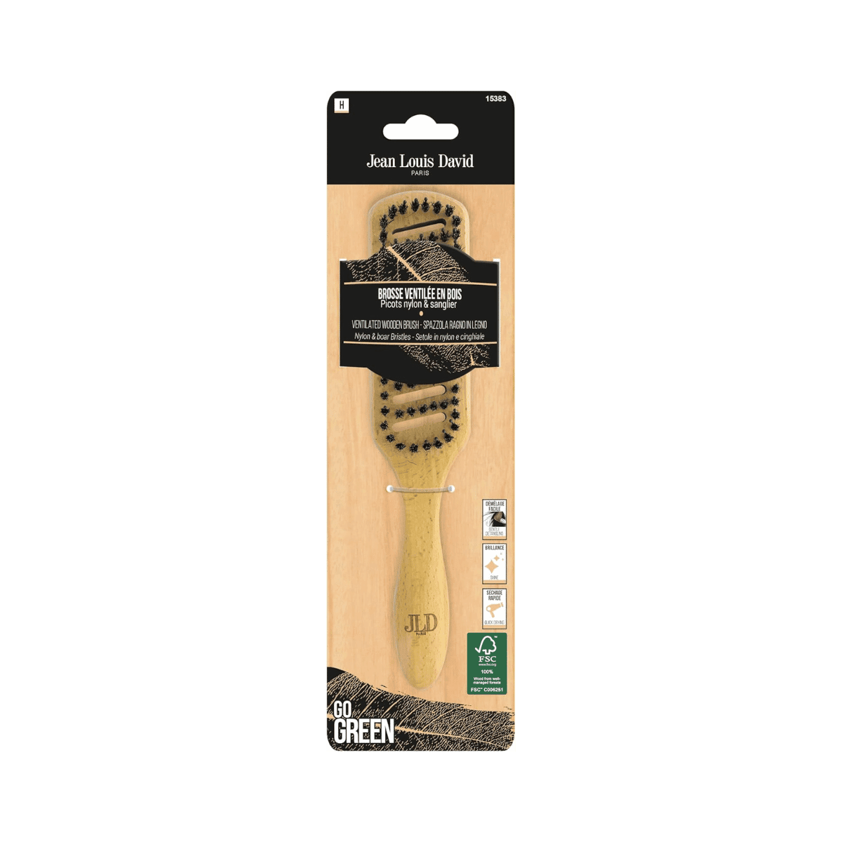 Brosse ventillée en bois FSC - Jean Louis David