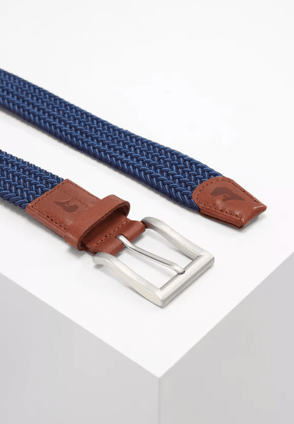 Ceinture tissée recyclée bleu marine et bleu clair Tommy 105cm - Slopes & Town