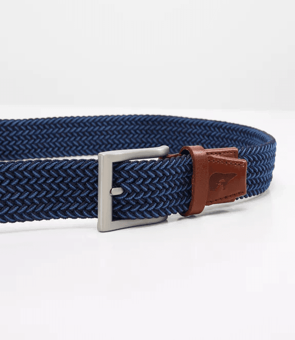 Ceinture tissée recyclée bleu marine et bleu clair Tommy 105cm - Slopes & Town