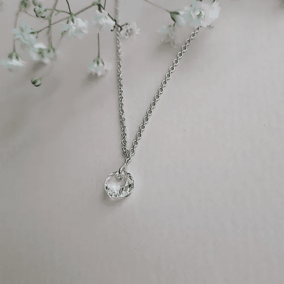 Collier Ras de cou LA MUSE Argenté & Blanc - Mademoiselle jolie Paris