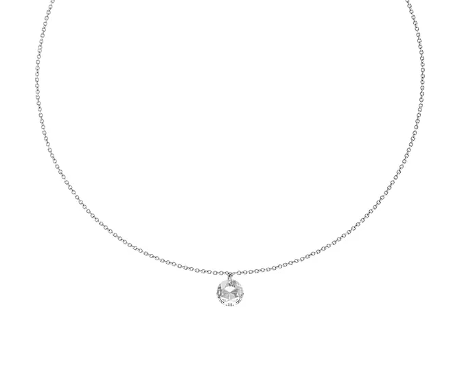 Collier Ras de cou LA MUSE Argenté & Blanc - Mademoiselle jolie Paris