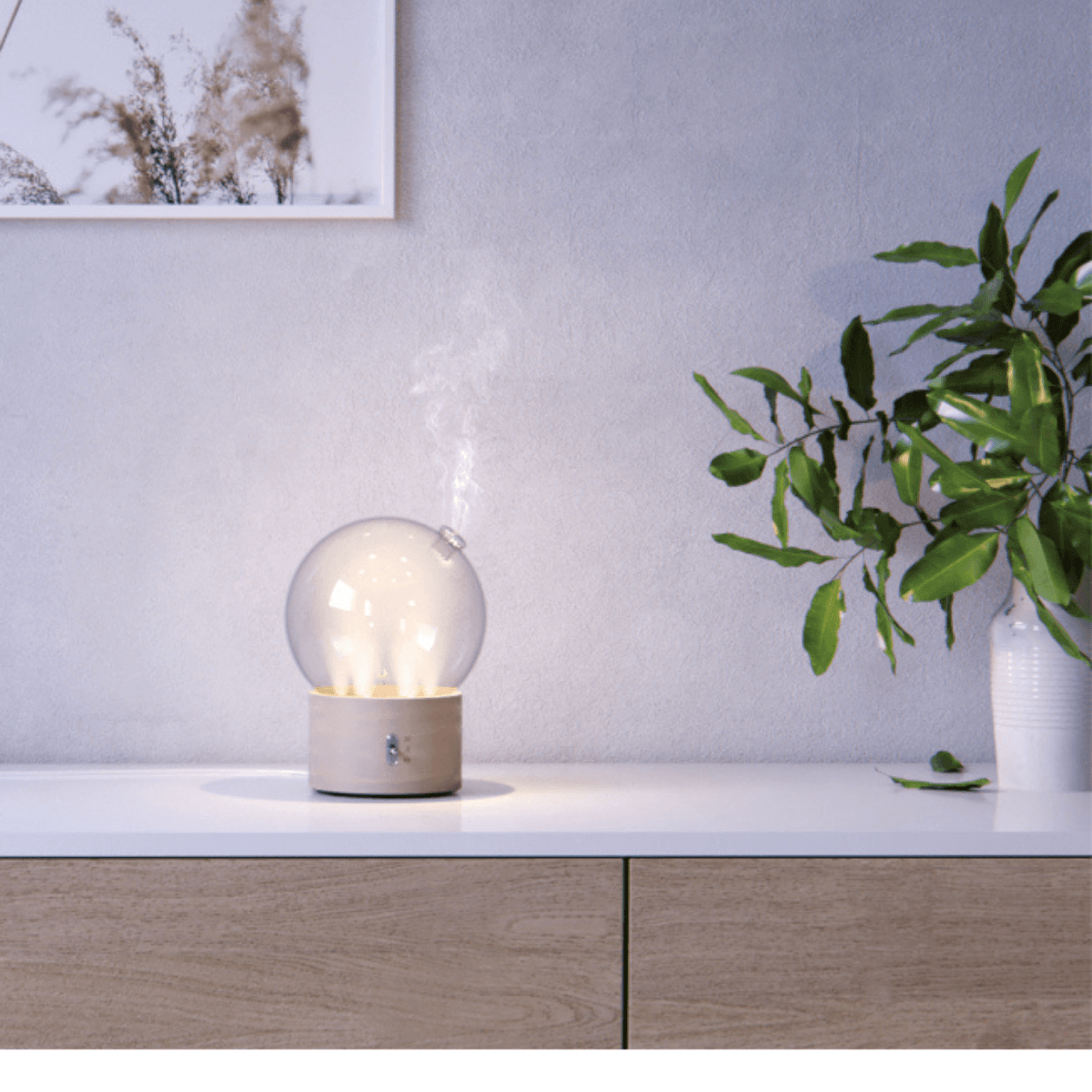 Diffuseur d'huiles essentielles - Bulle bois et verre - Pranarôm
