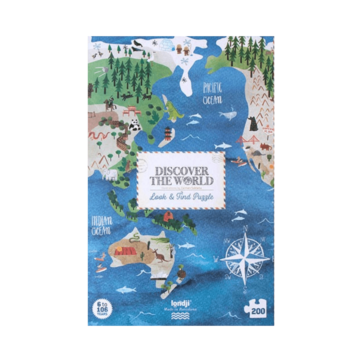 Puzzle d'observation 200 pc - 6 ans et + - DISCOVER THE WORLD PUZZLE - Londji