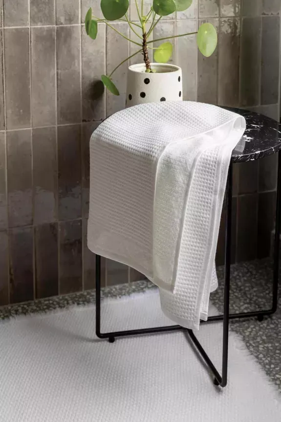 Drap de bain recyclé Abby Blanc 90 x 150 - Maison Vivaraise