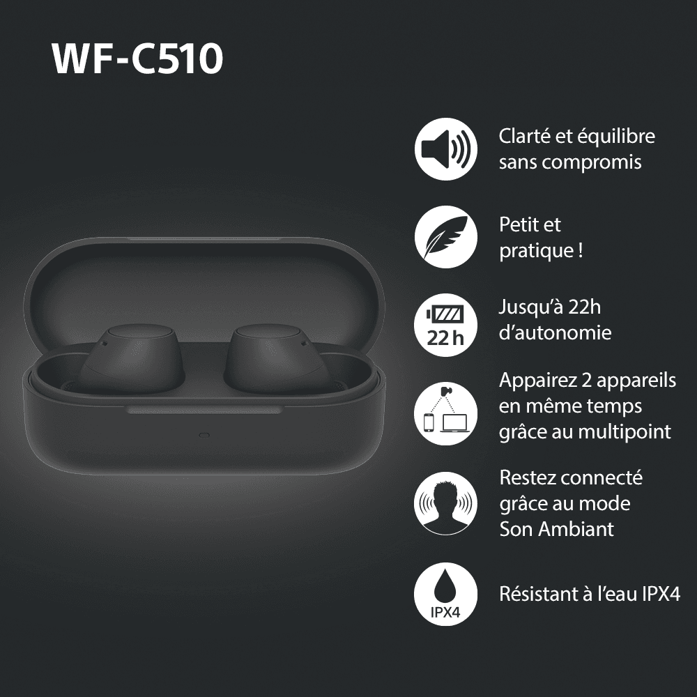 Ecouteurs Bluetooth WFC510B - Black - Sony