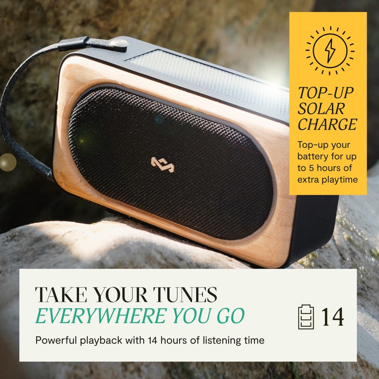 Enceinte Bluetooth ROOTS SOLAR - Signature Black 700492 - House of Marley