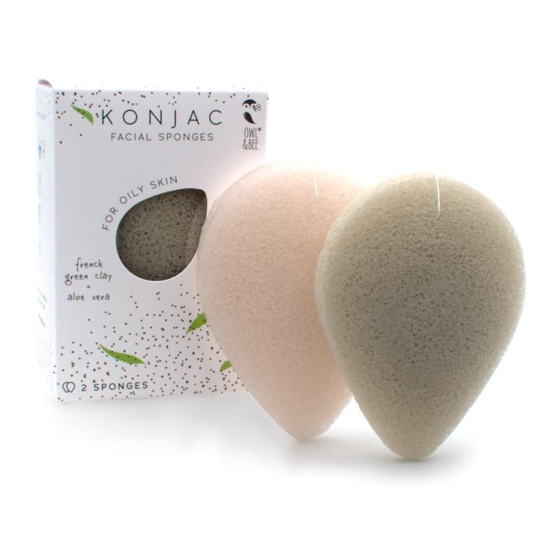 Eponge visage konjac pour les peaux grasses - Owl & Bee