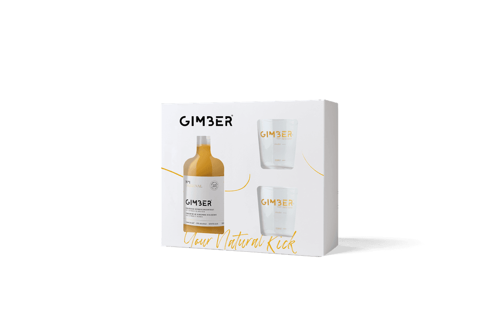 Coffret cadeau Gimber Original BIO 500ml + 2 verres - Gimber