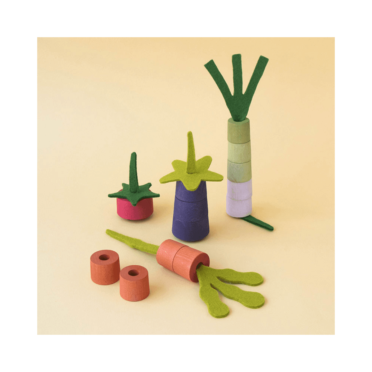 Jeu d'enfilage en bois et feutrine - 2 ans et + - VEGGIES - Londji
