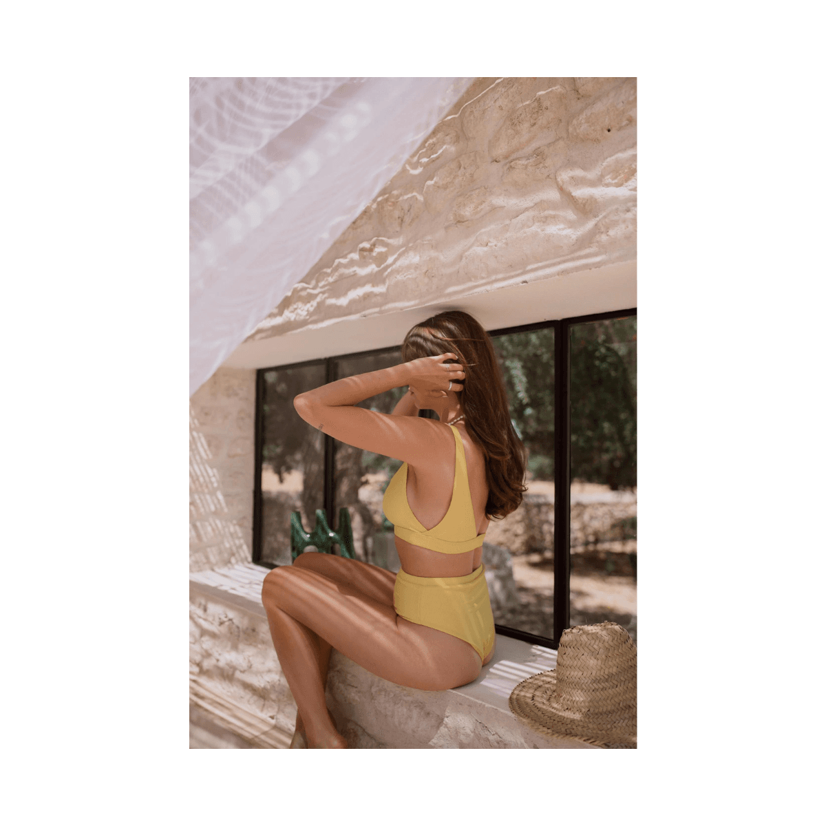 Culotte de bikini taille haute citron - Kaly Ora