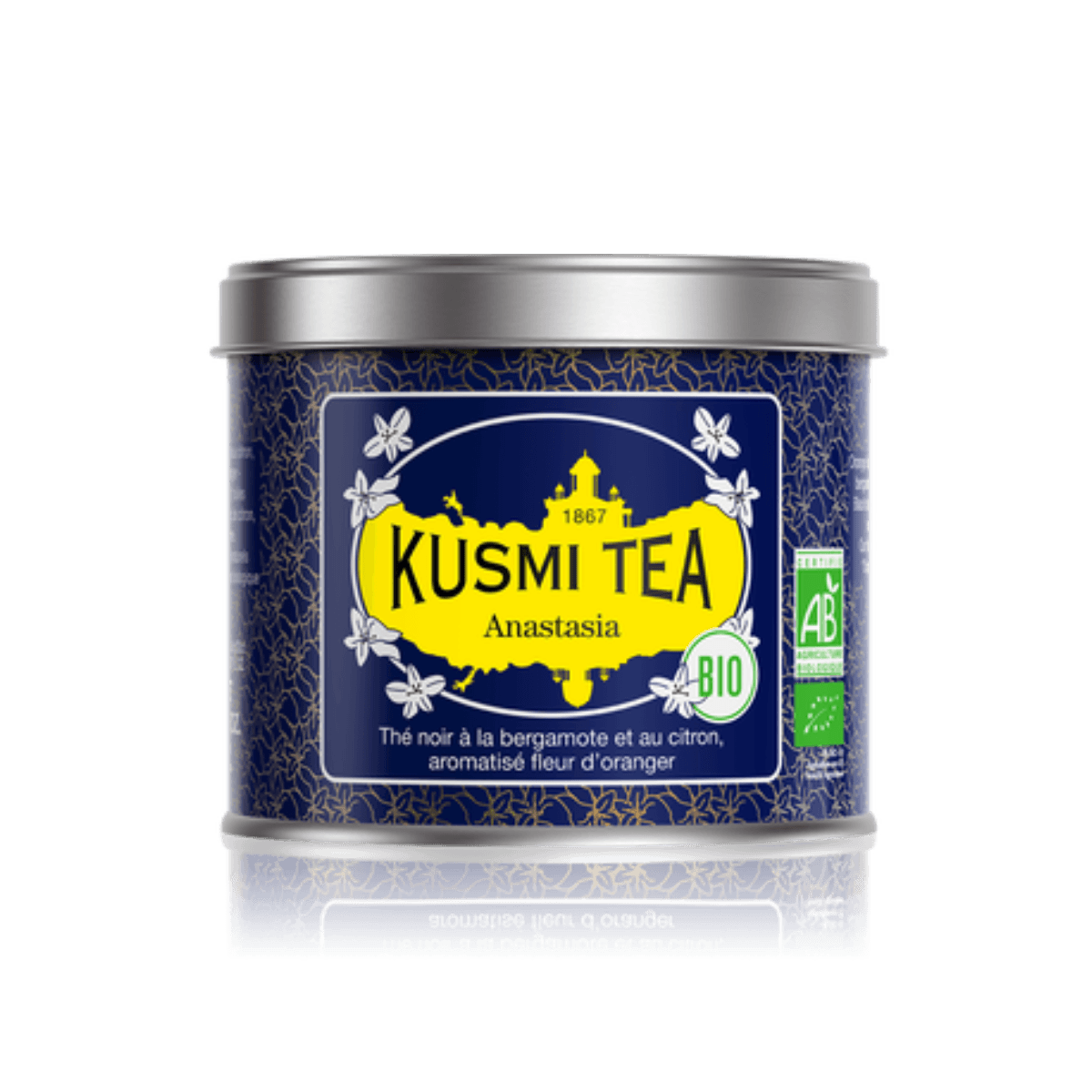 Thé noir earl grey citron BIO - Anastasia - Boîte métal 100gr - Kusmi Tea