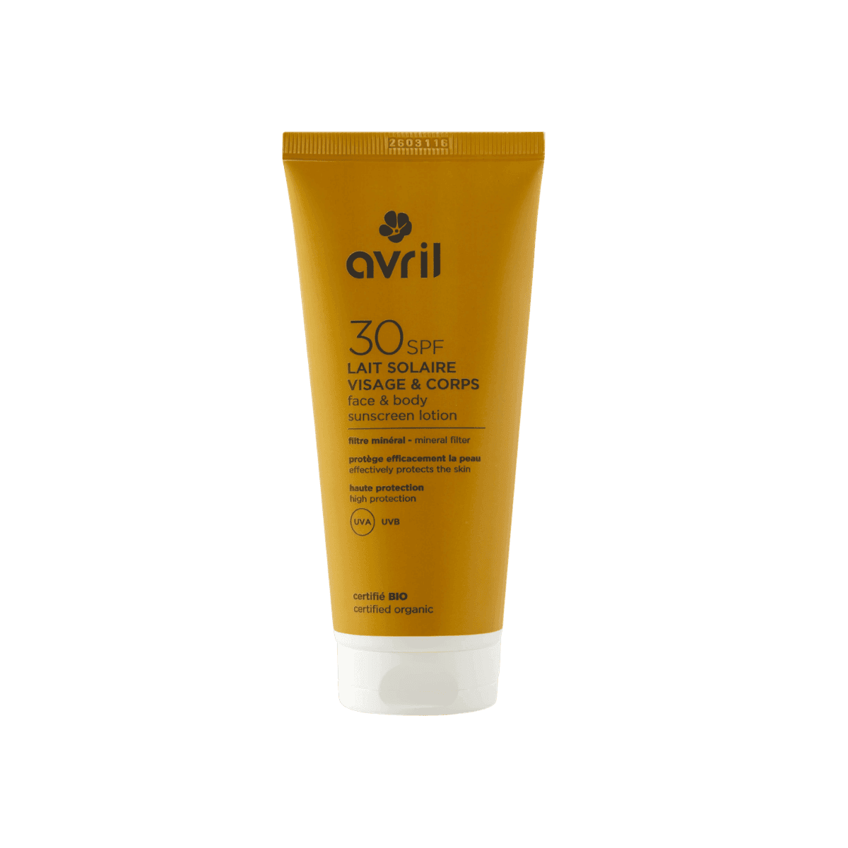Lait solaire SPF30 - Certifié Bio - Avril