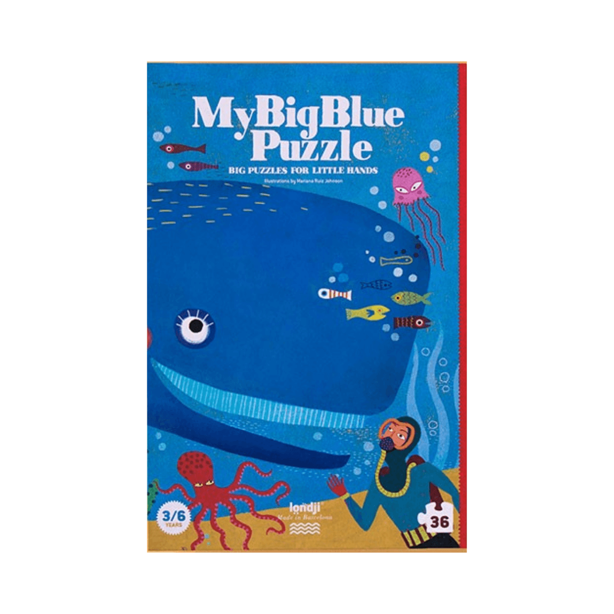 Puzzle 36 pc - 3 - 6 ans - MY BIG BLUE PUZZLE - Londji