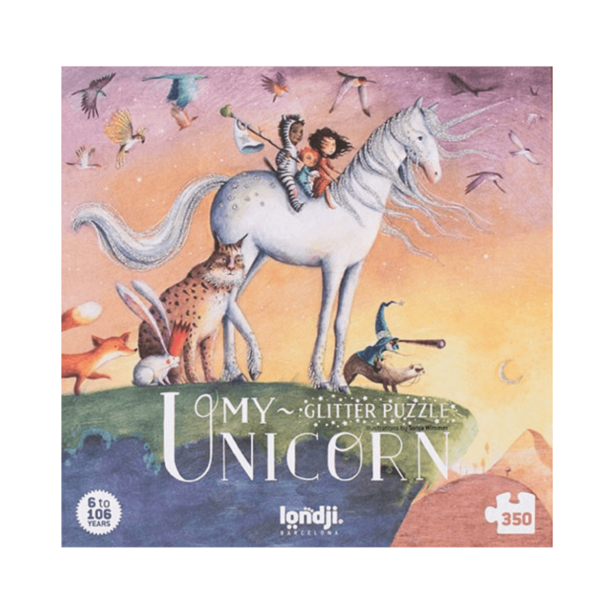 Puzzle à paillettes 350 pc - 6 ans et + - MY UNICORN PUZZLE - Londji