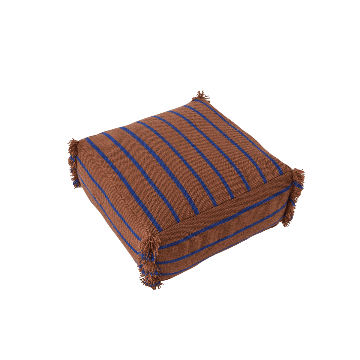 Pouf Lina - Caramel et bleu - Oyoy
