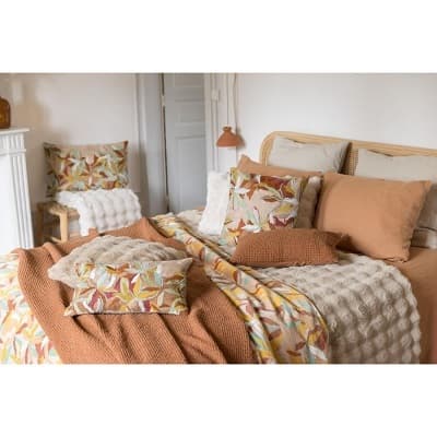 Plaid recyclé Berton Ivoire 130 x 160 - Maison Vivaraise