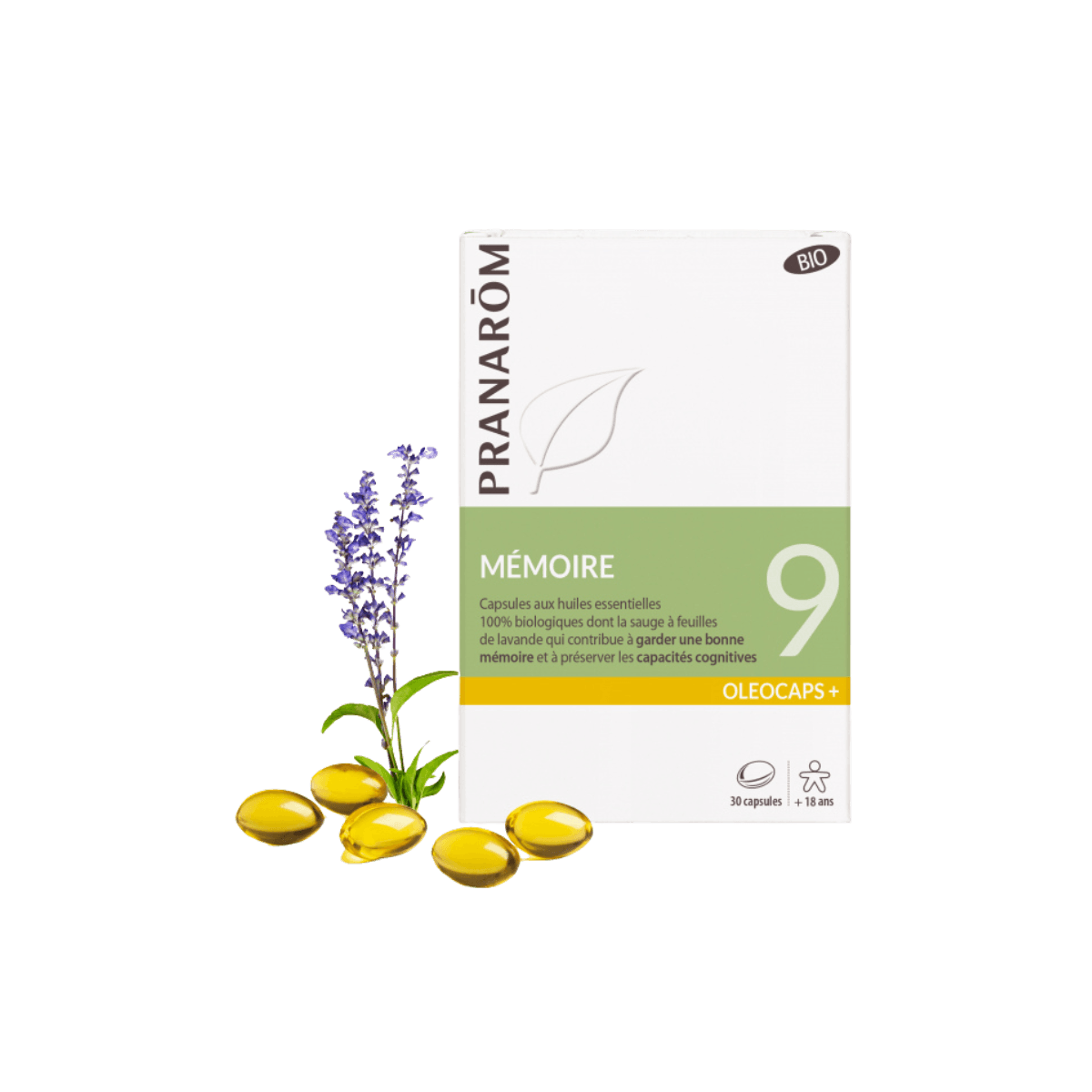 Capsules aux huiles essentielles - 9 Mémoire BIO - 30 caps - Pranarôm