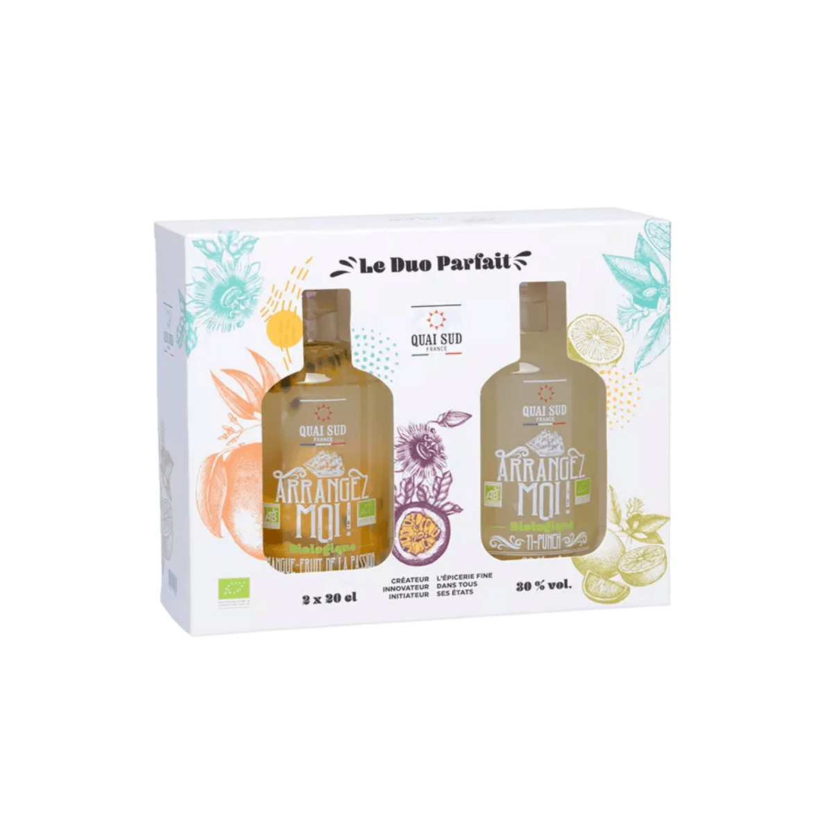 Coffret "Le duo parfait" Rhum BIO "ARRANGEZ MOI“ 2x20cl - Quai Sud