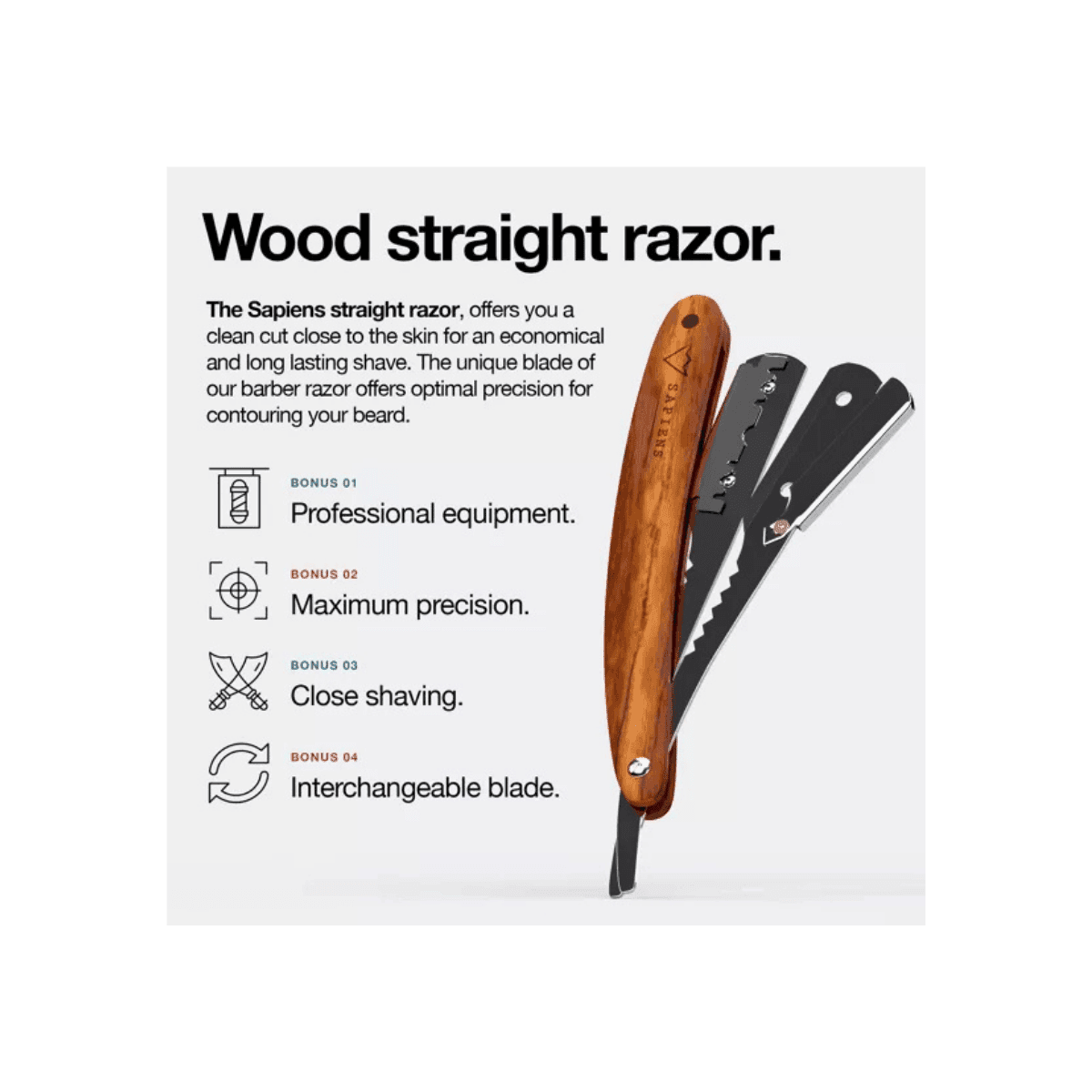 Rasoir droit - Wood Edition - Sapiens