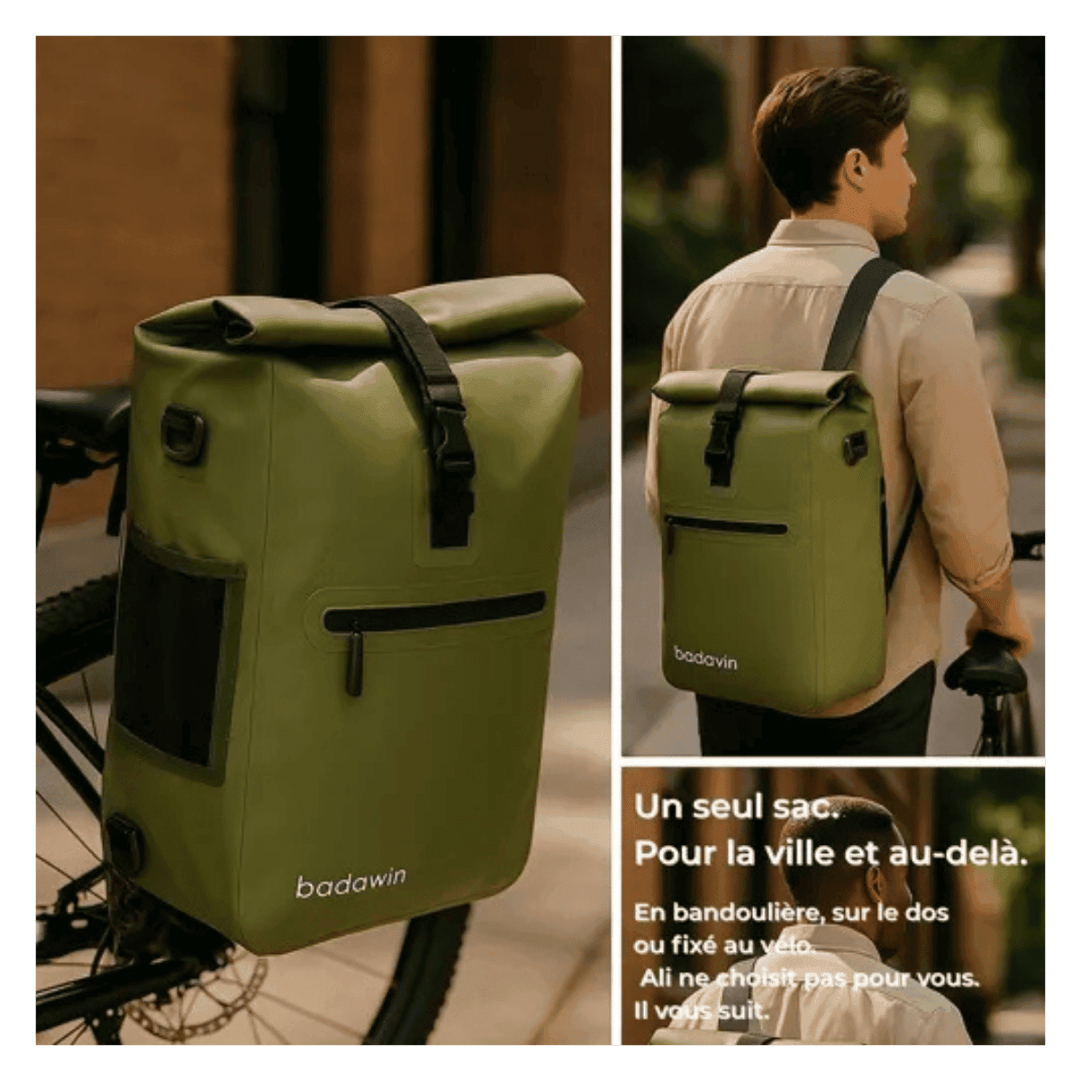 Sac à dos de vélo Ali 27L vert - BADAWIN