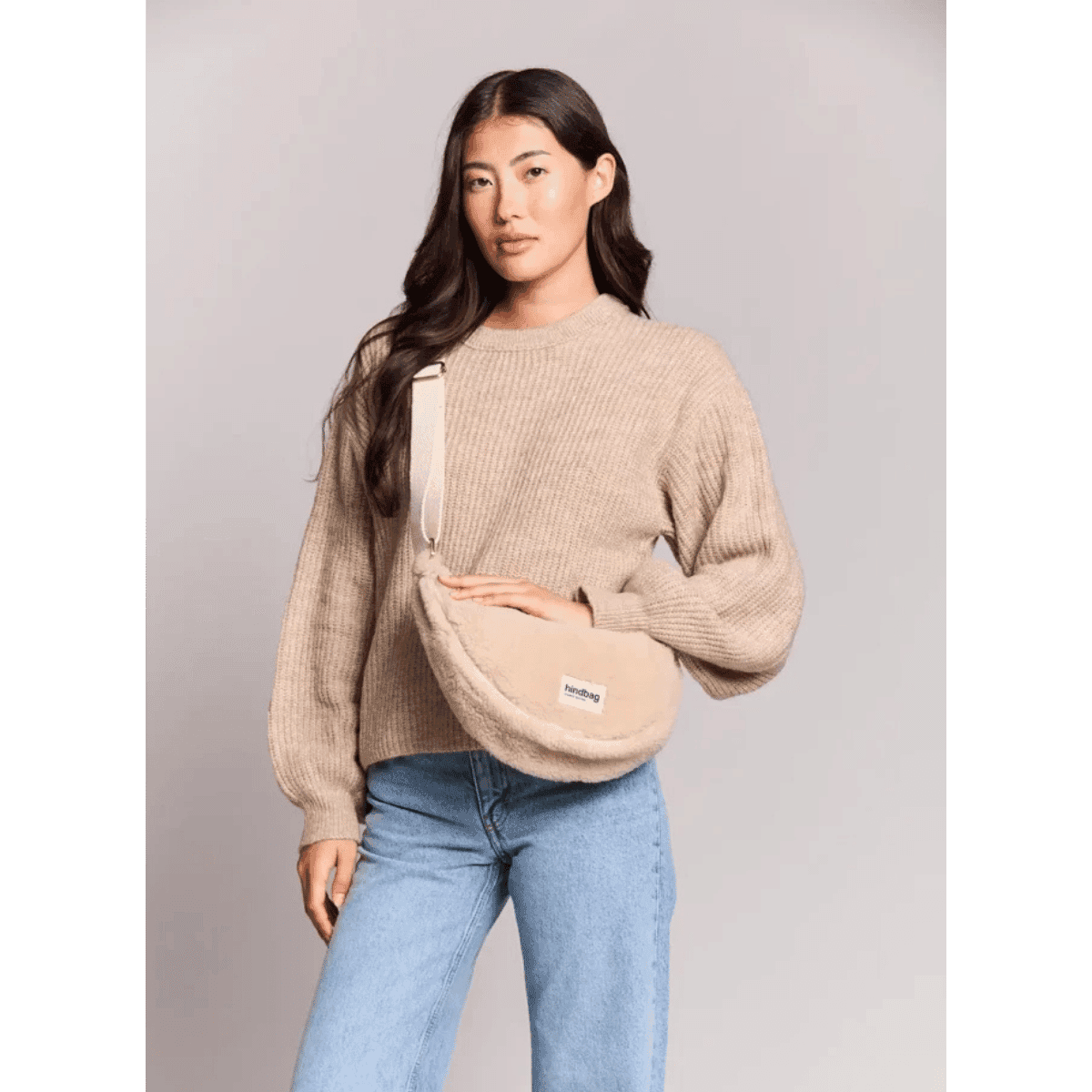 Sac banane ANDREA - Fourrure Beige - HINDBAG