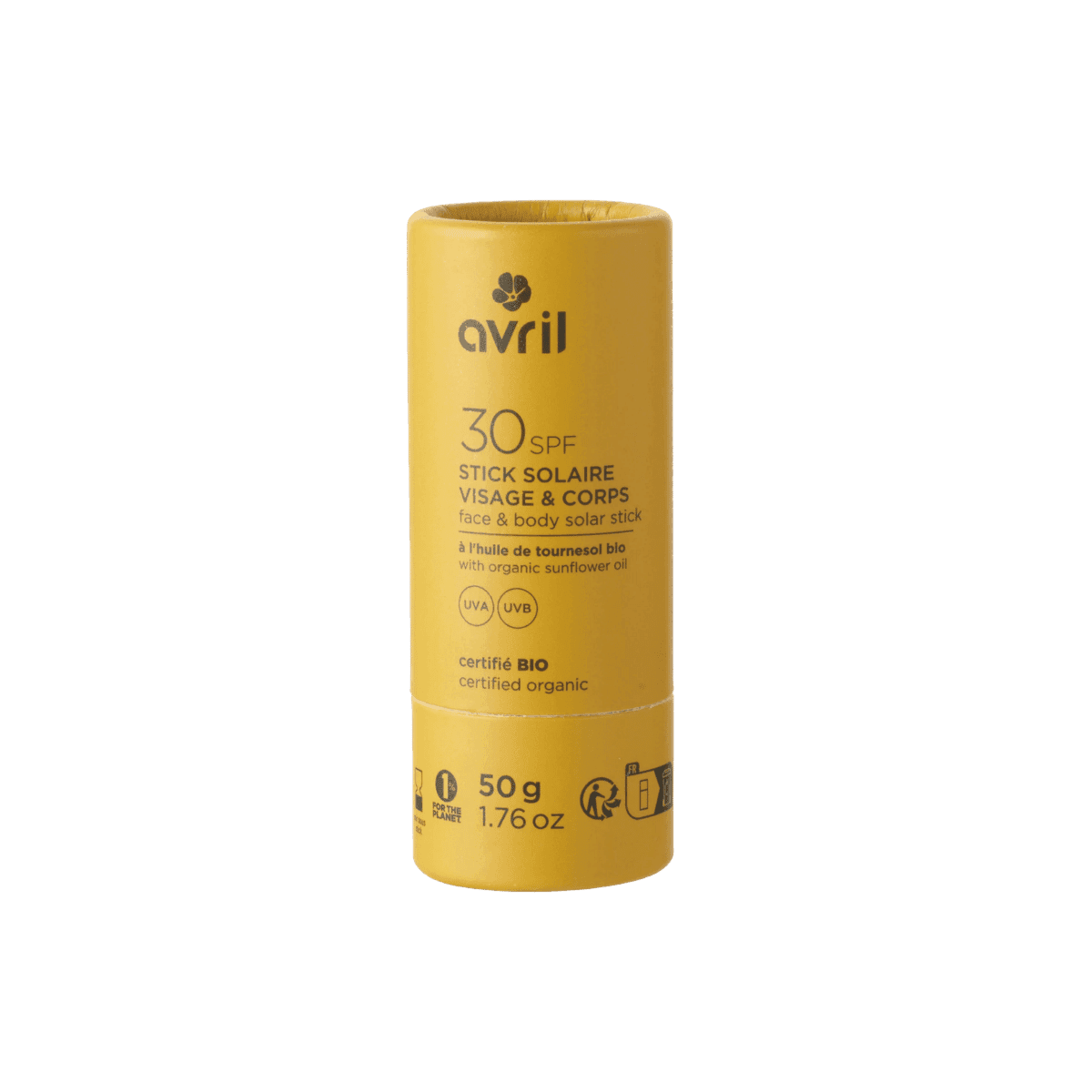 Stick solaire SPF30 - Certifié Bio - Avril