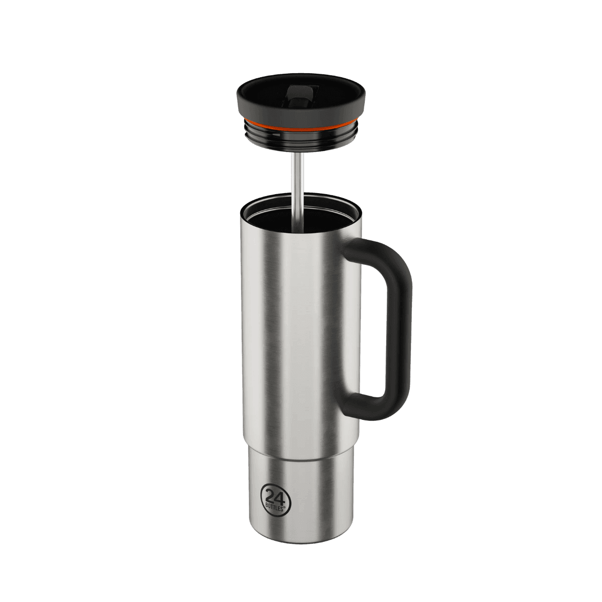 Straw cup 800ml Brushed steel - 24Bottles