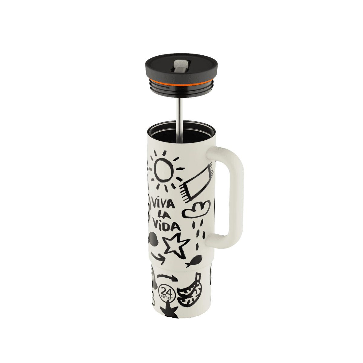 Straw cup 800ml Viva la vida - 24Bottles