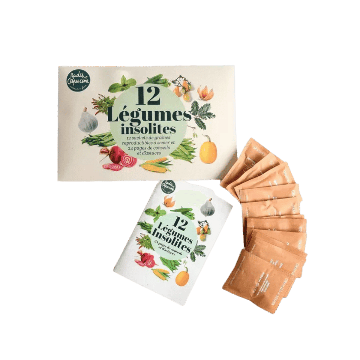 Coffret de graines "Légumes insolites" 12 sachets - Radis et Capucine