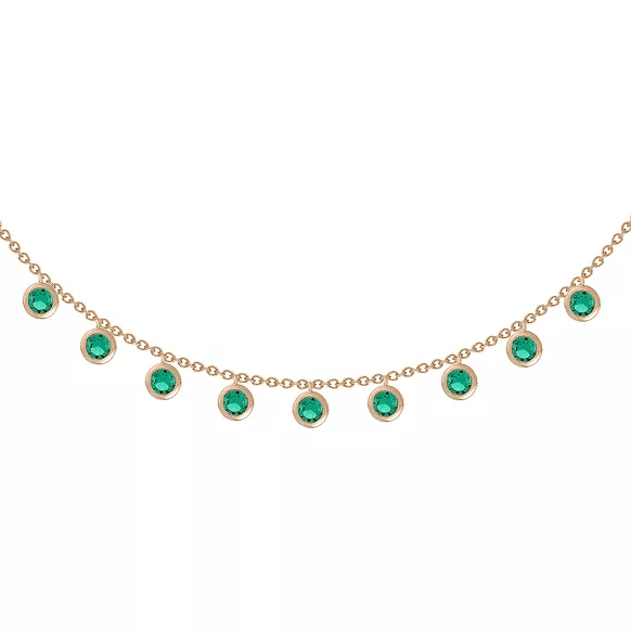 Collier ras du cou MADEMOISELLE en plaqué or 3 microns et Zircon Vert Émeraude - Mademoiselle jolie Paris