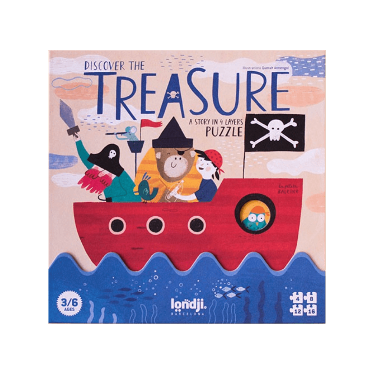 Puzzles 36 pc - 3 - 6 ans - DISCOVER THE TREASURE PUZZLE - Londji