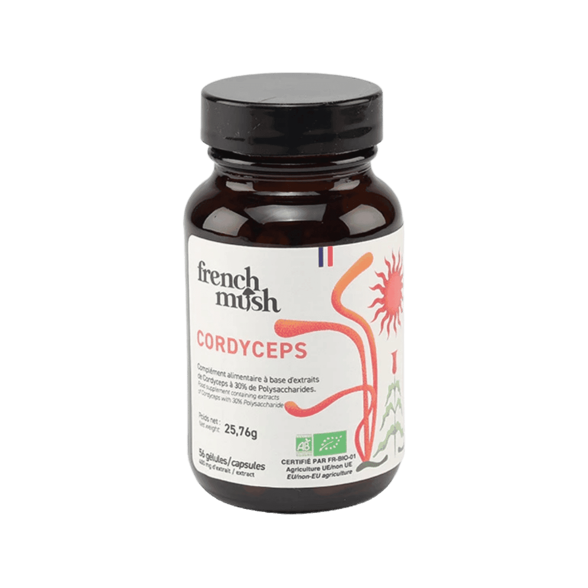 Energie & Performance - Gélule extrait Cordyceps BIO 56 gélules - French Mush