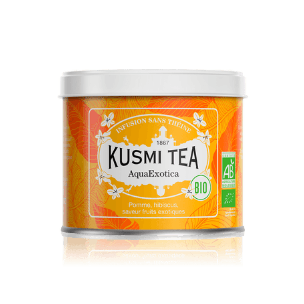 Infusion hibiscus mangue BIO - AquaExotica - Boîte métal 100g - Kusmi Tea