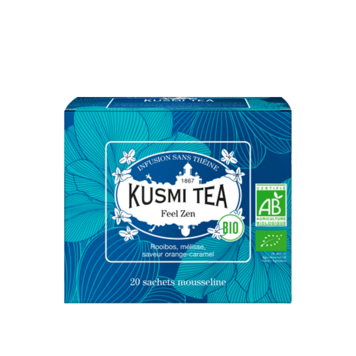 Infusion à la mélisse BIO - Feel Zen - Etui 20 sachets mousseline - 40gr - Kusmi Tea