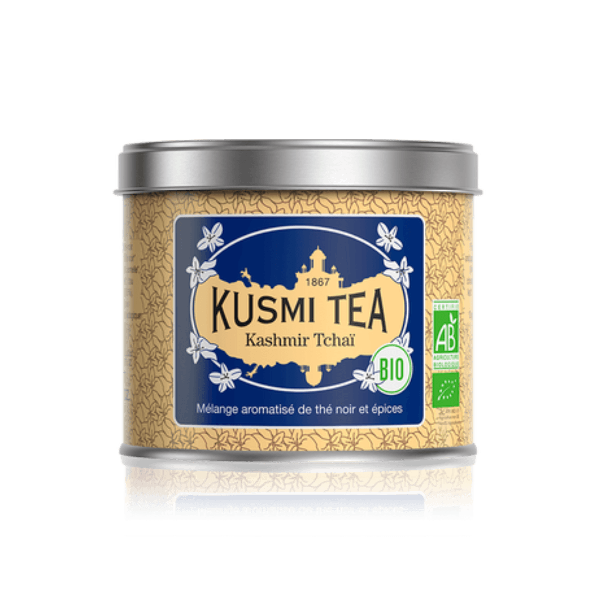 Thé noir aux épices Chaï BIO - Kashmir Tchaï - Boîte métal 100gr - Kusmi Tea