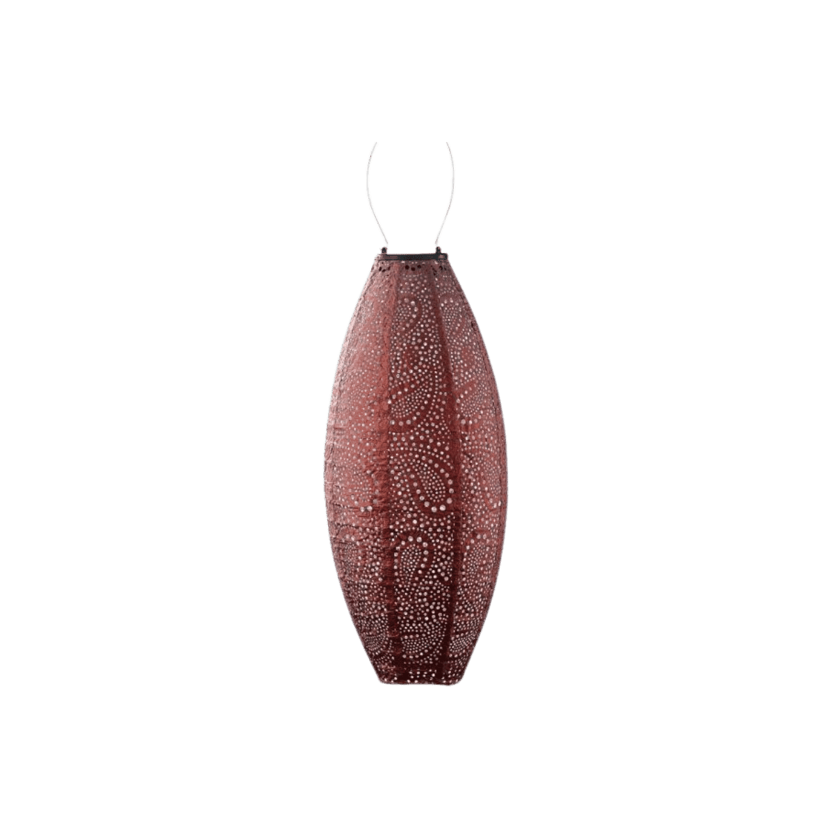 Lanterne Led Solaire Paisley Long Ovale - 20 cm - Cuivre - Lumiz