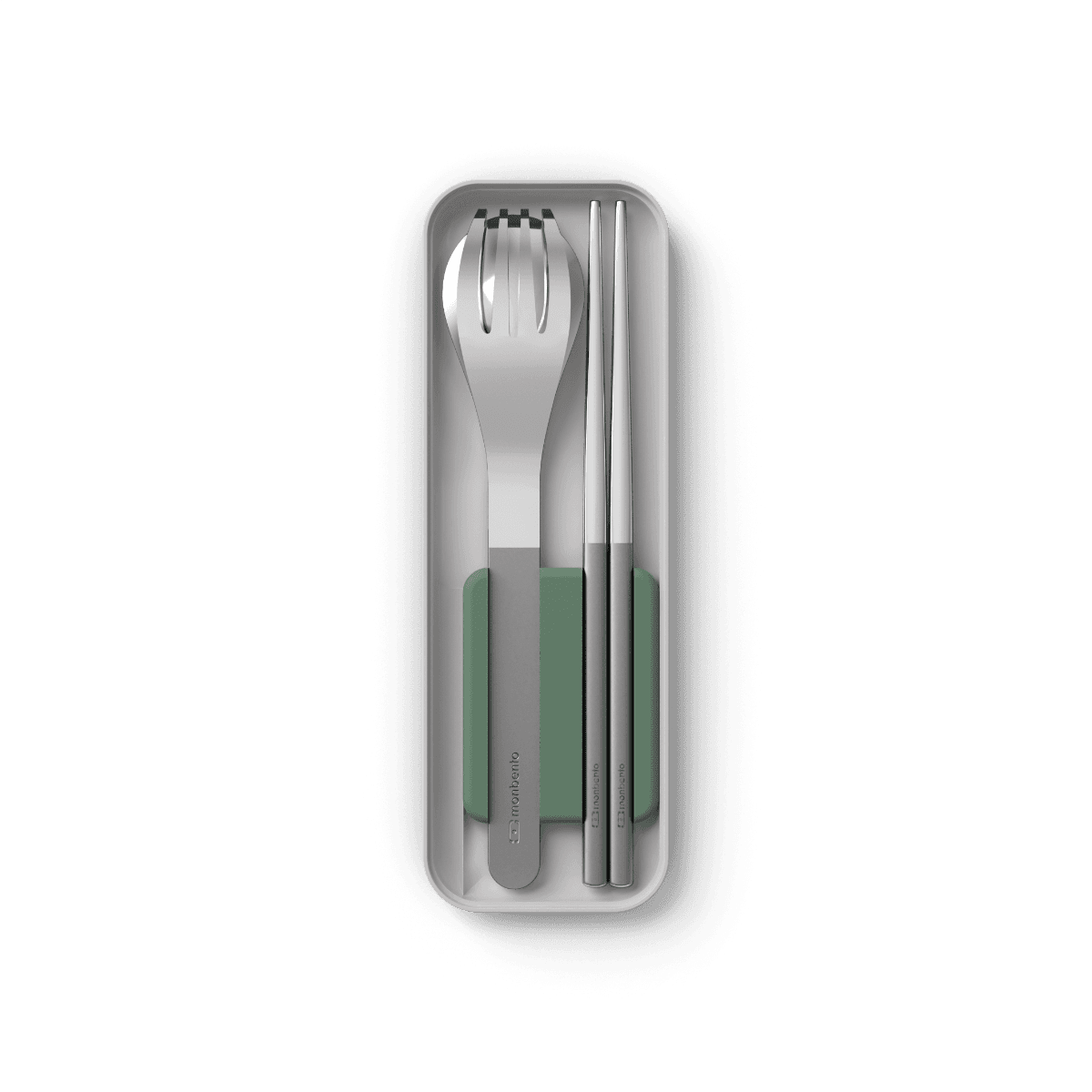 MB Slim Box Trio Baguettes Vert Natural - Les couverts nomades en acier inoxydable - Monbento