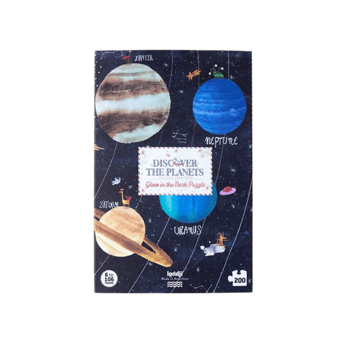 Puzzle brillant dans le noir 200 pc - 6 ans et + - DISCOVER THE PLANETS PUZZLE - Londji