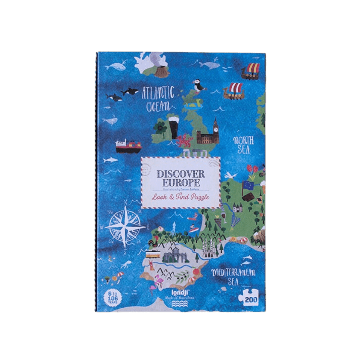 Puzzle d'observation 200 pc - 6 ans et + - DISCOVER EUROPE PUZZLE - Londji