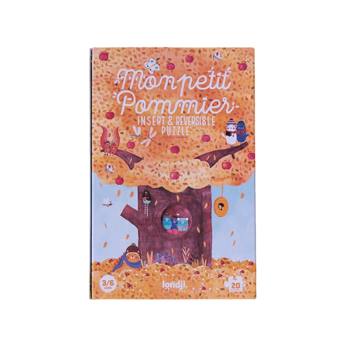 Puzzle réversible avec inserts 20 pc - 3 ans et + - MON PETIT POMMIER PUZZLE - Londji