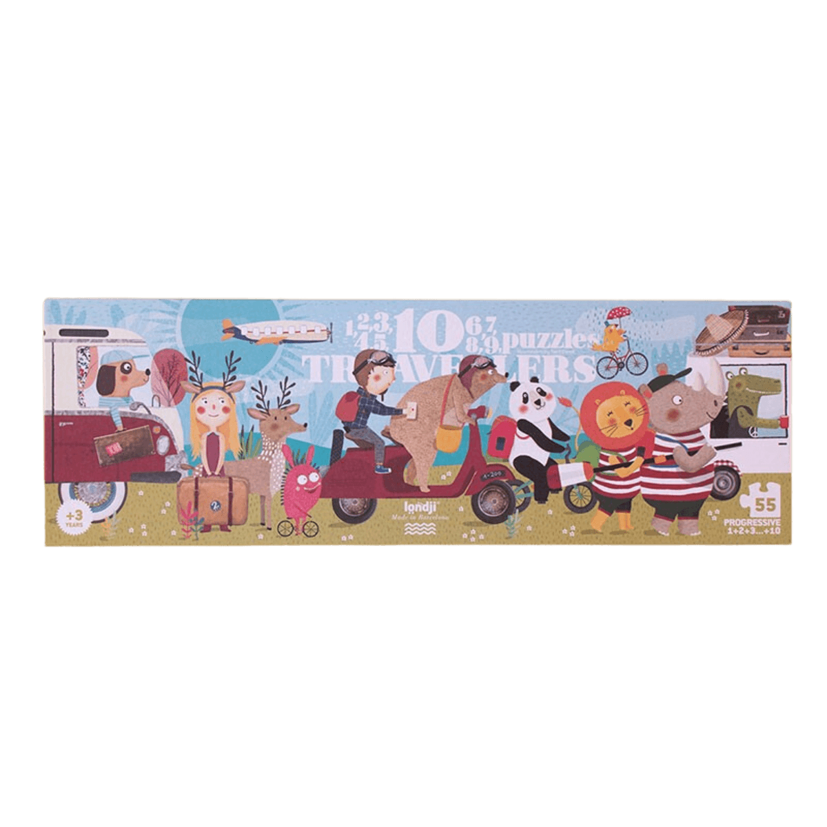 Puzzles progressifs - 3 ans et + - 10 TRAVELLERS PUZZLE - Londji