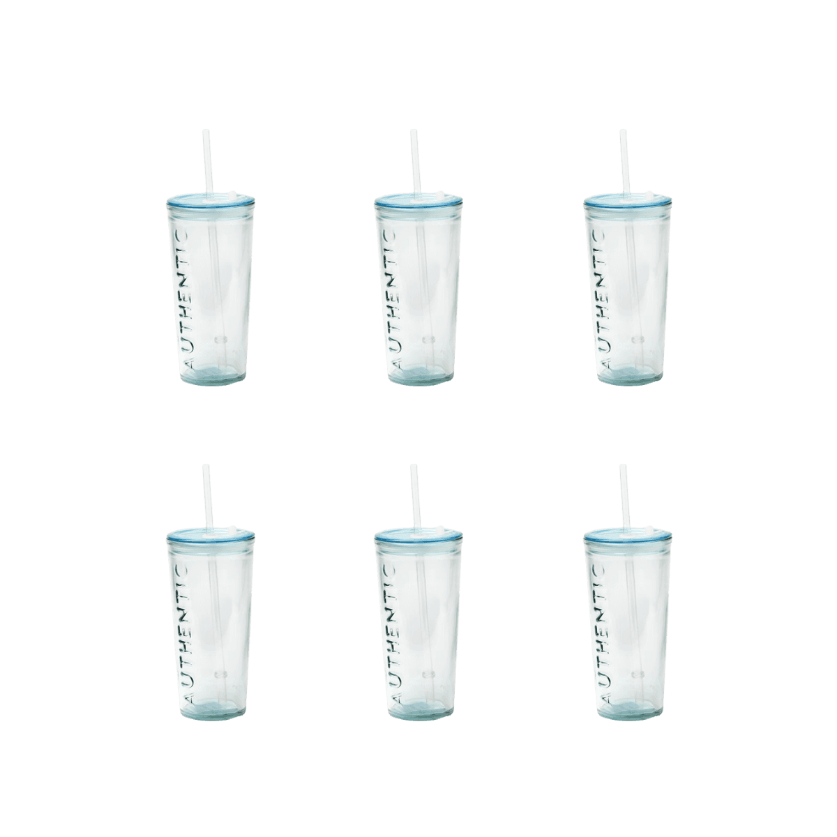 Pack de 6 Travel Mug en verre recyclé + Pailles - Quai Sud