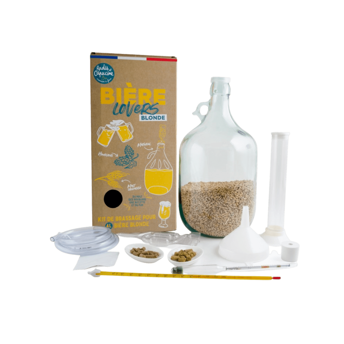 Kit Bière Beer Lovers Blonde - Malt concassé BIO - Radis et Capucine