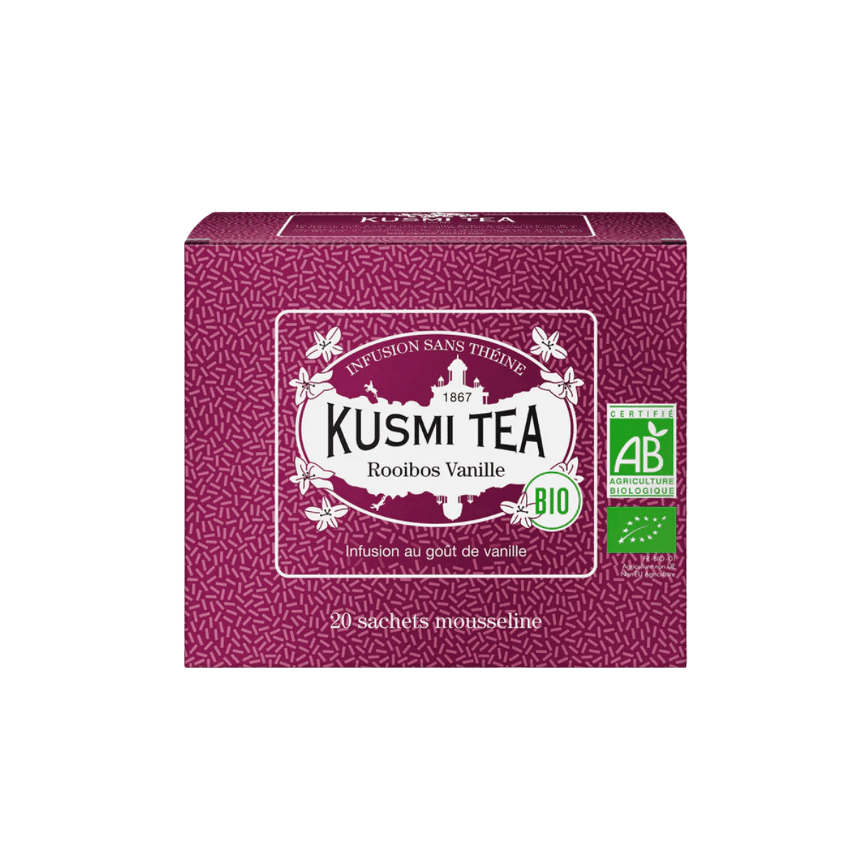 Rooibos Vanille Bio - Etui 20 sachets mousseline - 40gr - Kusmi Tea