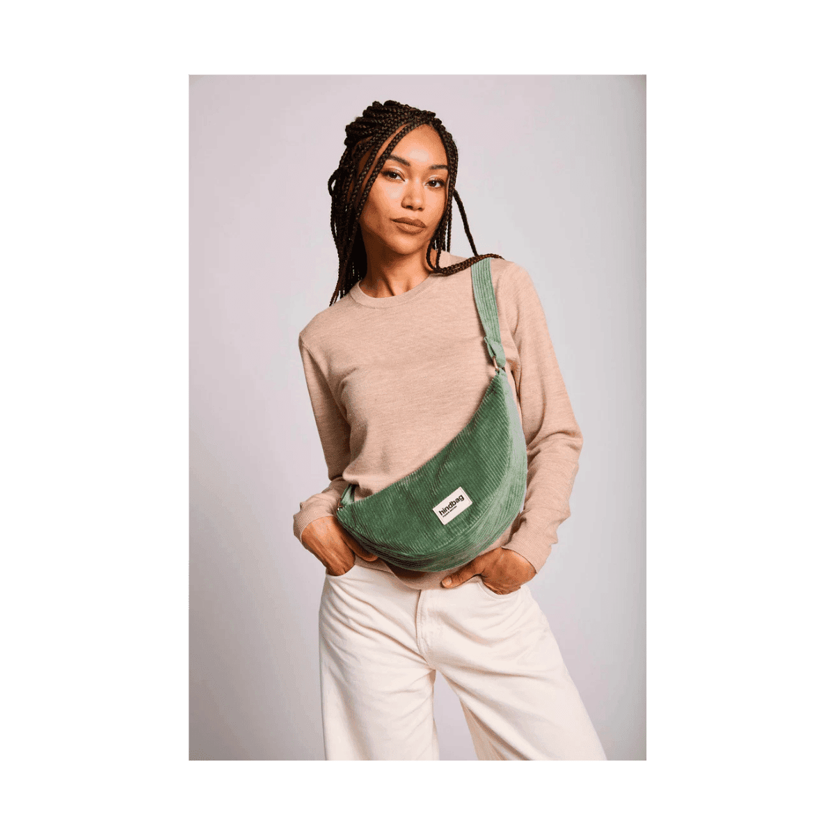 Sac banane ANDREA - Velvet Seafoam Green - HINDBAG