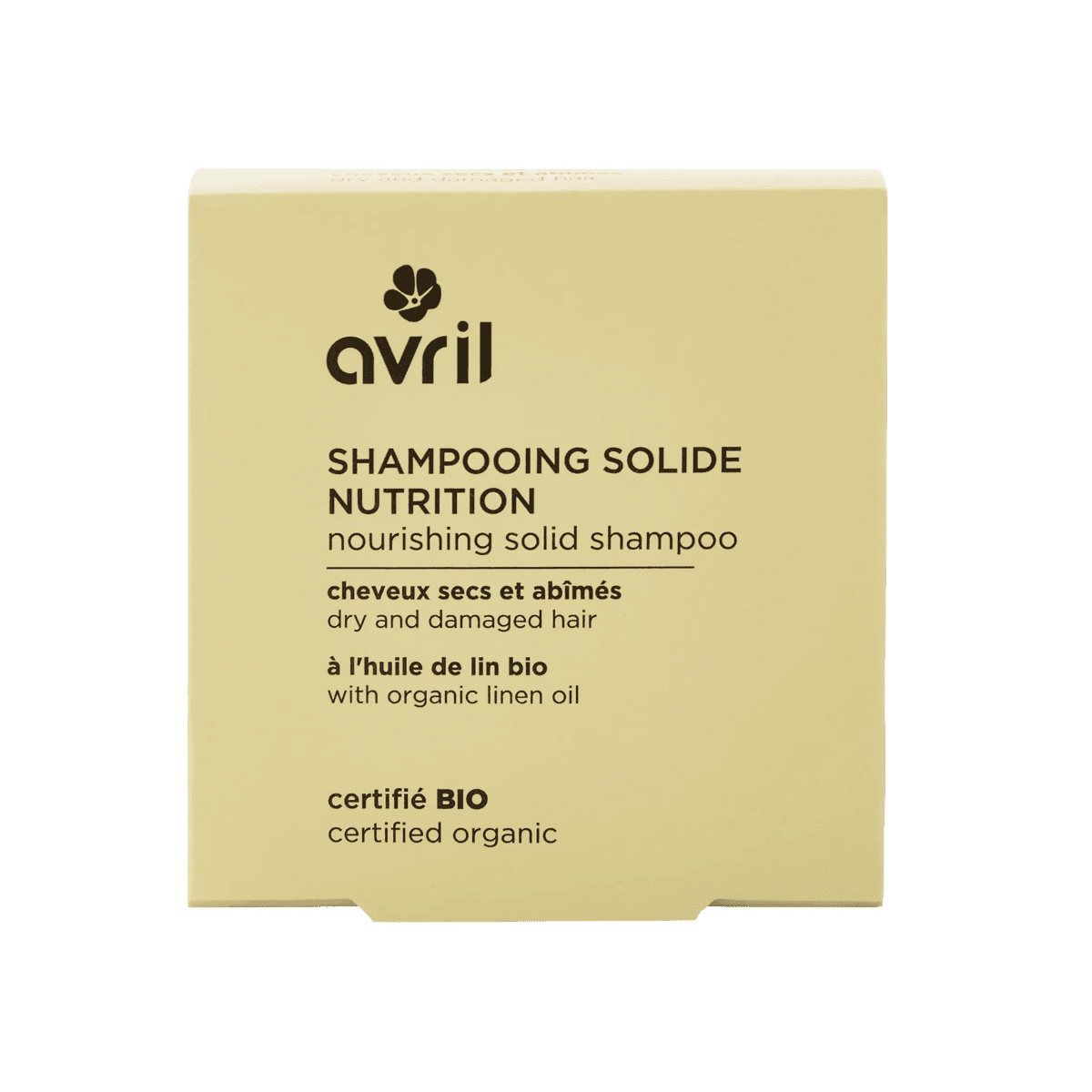 Shampoing solide saponifié à froid - Cheveux SECS ET ABÏMÉS 60g - Certifié Bio - Avril