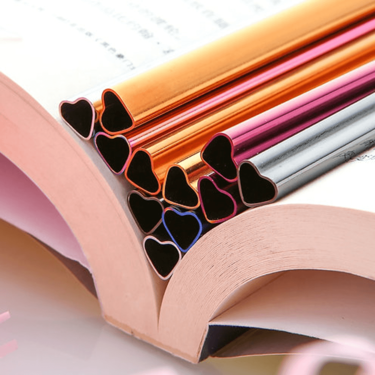 Set de 6 pailles Heart - Mix de Couleurs - So Straw