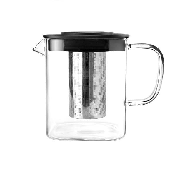 Théière avec filtre carré en verre Borosilicate et Inox - 1L - compatible électrique céramique et gaz - IBILI