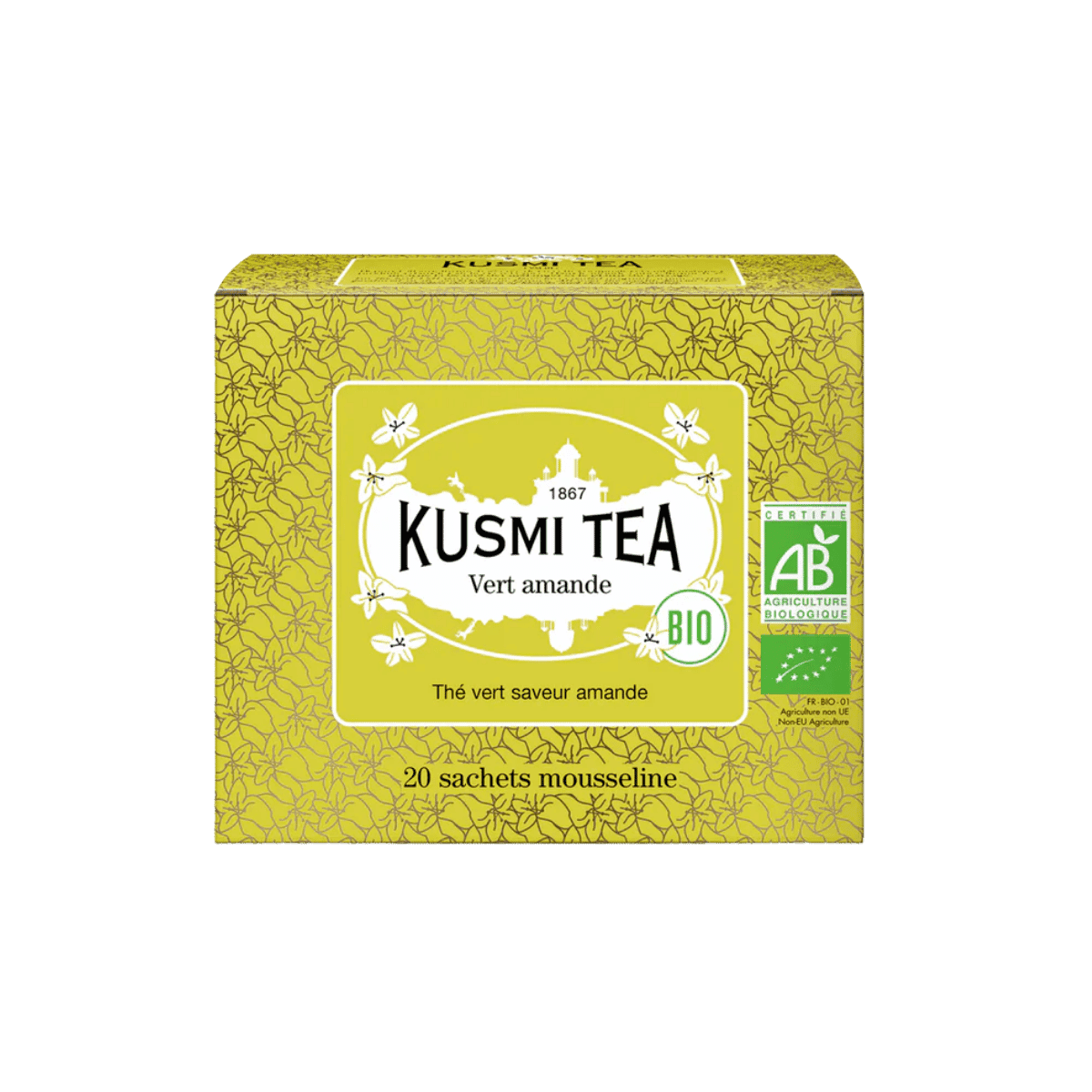 Vert Amande bio - Etui 20 sachets mousseline - 40gr - Kusmi Tea